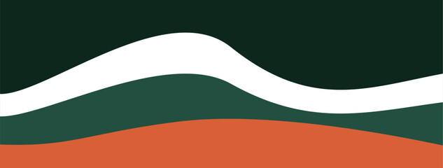 Obraz premium Minimalist background with green and orange color.