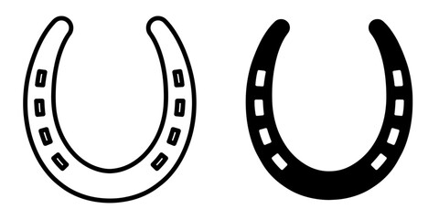 ofvs456 OutlineFilledVectorSign ofvs - horseshoe vector icon . horse shoe sign . isolated transparent . black outline and filled version . AI 10 / EPS 10 / PNG . g11797