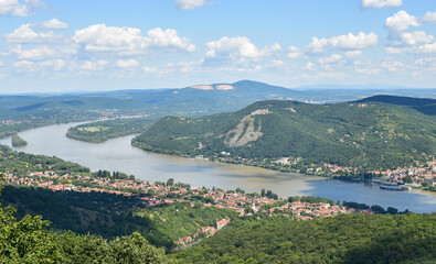 Naklejka na ściany i meble View of Visegrad city in Hungary