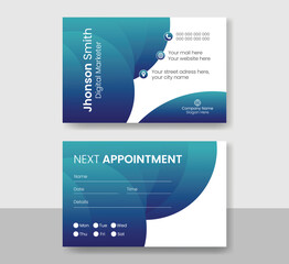Business modern Appointment card design template