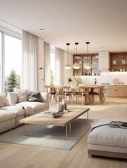 modern living room with fireplace