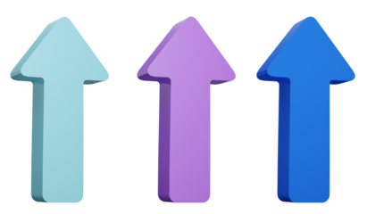 3d render of colorful arrows set