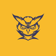 owl head illustration, vector, logo line art