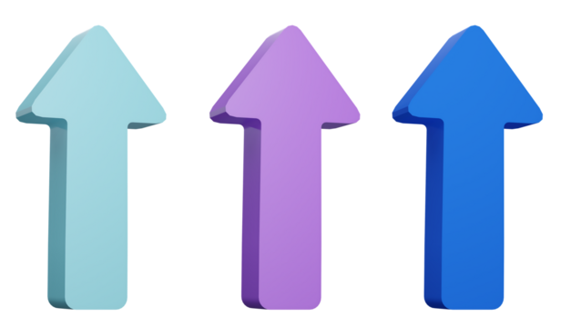 3d render of colorful arrows set