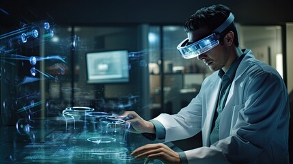 Doctor using augmented reality (AR) glasses
