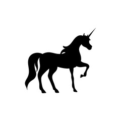 Mythology illustrations of unicorns silhouette. Element for creating design and decoration.