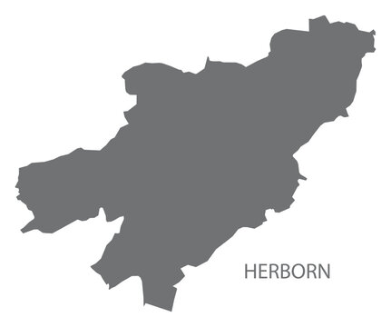Herborn German city map grey illustration silhouette shape
