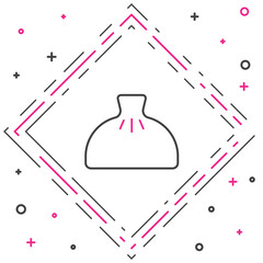 Line Dumpling icon isolated on white background. Traditional chinese dish. Colorful outline concept. Vector