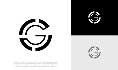 Initials G logo design. Initial Letter Logo. Innovative high tech logo template.	