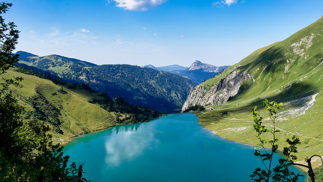 Blick auf den Traualpsee im Tannheimer Tal