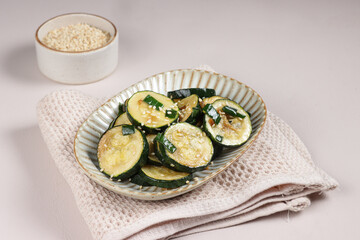 Hobak Bokkeum or Stir Fried Zucchini is A Simple Korean Side Dish.