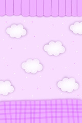 pink background with clouds