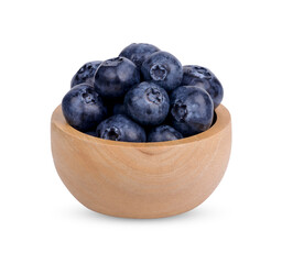 Fresh blueberry with leaves isolated on transparent background (.PNG)