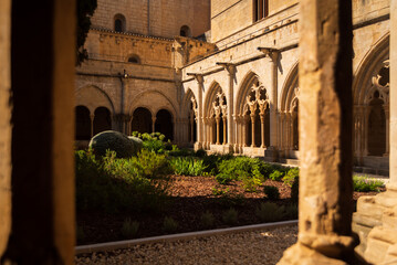 Cloister of Poblet monastery in Spain