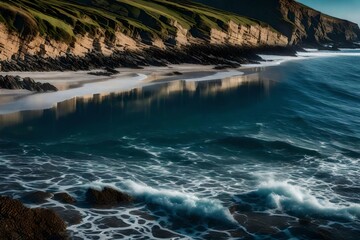 coastal shoreline, illustrating the impact of waves and tides over countless years