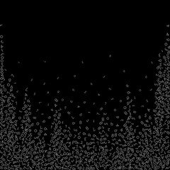 Falling numbers, big data concept. Binary white disorderly flying digits.