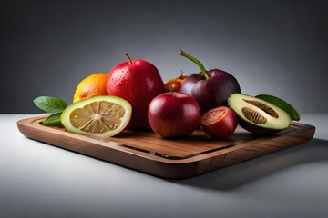 Collection with different fruits 