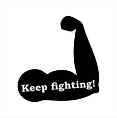 Keep Fighting icon illustration sign symbol hand. vector