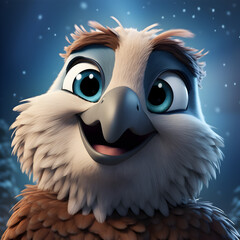 Young eagle standing confidently on the earth, symbolizing the beginning of its journey in the natural world