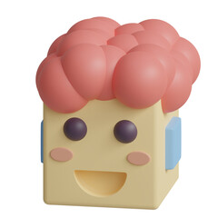 3d rendered cute character head perfect for design project