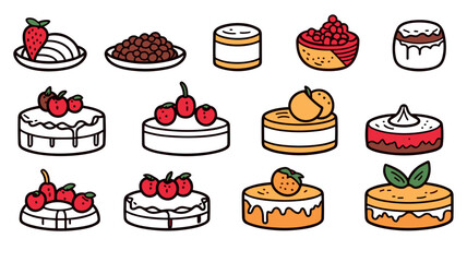  Tempting Combination of Fresh Fruits and Irresistible Cakes in Vibrant Detail. Delicious Image