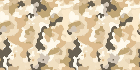 Earth tones camouflage seamless pattern. Camo print fabric textile print. Mosaic military background.