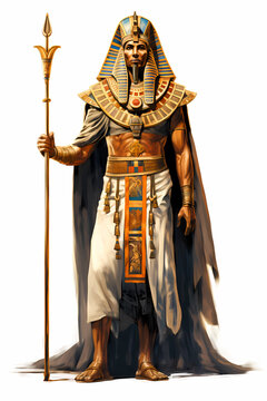 Illustration of the royal person of Egypt in traditional costume