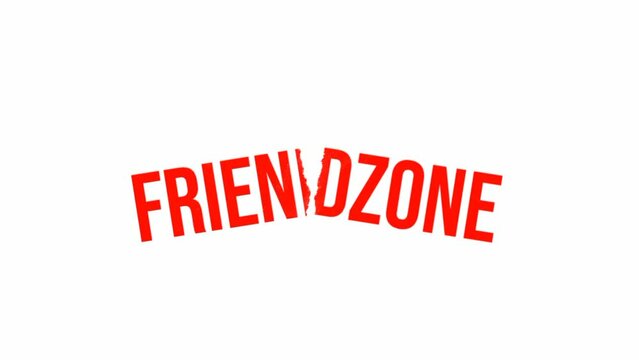 Footage of split friendzone typography animation with torn paper effect. Isolated on a white screen. 