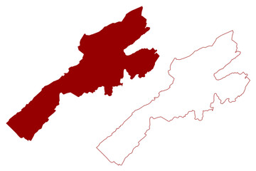 Fototapeta na wymiar Jura-Nord vaudois District (Switzerland, Swiss Confederation, Canton of Vaud, Waadt or Vôd) map vector illustration, scribble sketch Bezirk Jura Nord vaudois map