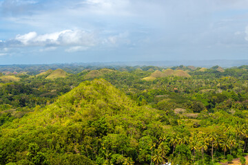 Fototapeta na wymiar Aerial view of chocolate Hills, Carmen, Bohol, Philippines