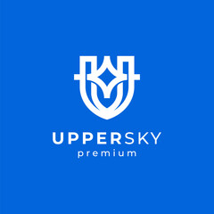 shield and star for tech protection logo design