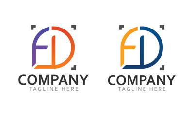 FD letter logo design template vector