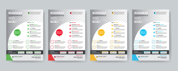 Modern creative corporate business conference flyer template design and Elegant Corporate business conference a4 cover flyer template, Geometric Corporate business flyer template design
