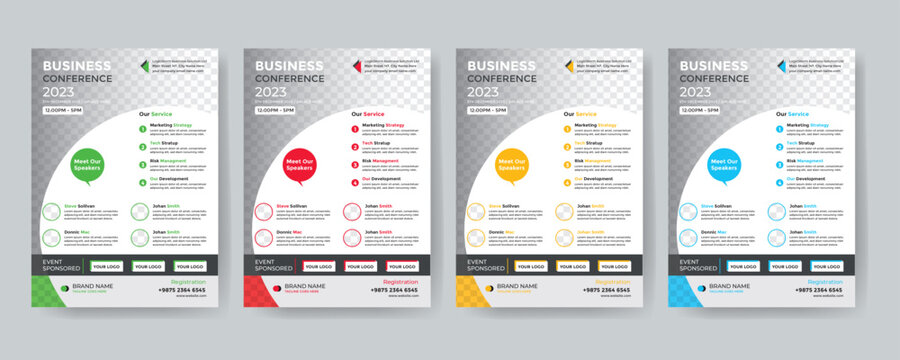 Modern creative corporate business conference flyer template design and Elegant Corporate business conference a4 cover flyer template, Geometric Corporate business flyer template design