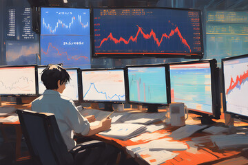 stock market graph rising. Generative AI﻿