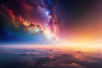 Fototapeta premium Colorful space galaxy cloud nebula. Starry night cosmos. Universe science astronomy. Supernova background wallpaper
