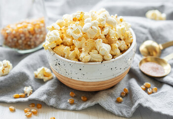 Tasty salted homemade popcorn