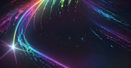 Fototapeta premium abstraction of 3d colors of the colors of the rainbow against the background of space, AI generation