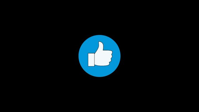 Thumbs up icon social medial animation vector emoji with green background.