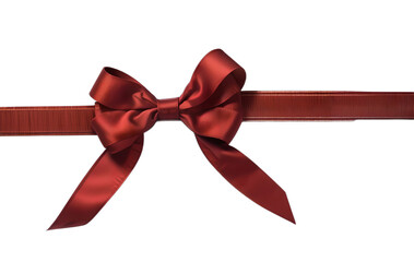 Fototapeta premium A Captivating Gift Decoration Red ribbon with bow isolated on white and transparent background ai generated
