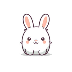 a white rabbit with pink ears and a pink nose