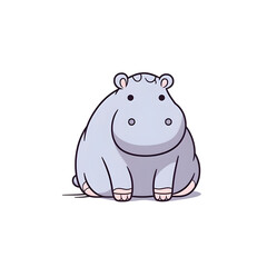 hippopotamus cartoon isolated on white