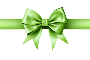 Green ribbon PNG with bow isolated on transparent background, ribbon png for christmas ,anniversary and valentine celebration Gift advertising concept - GENERATIVE AI