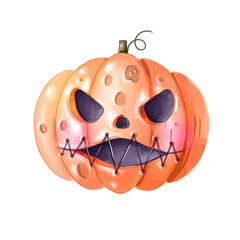 Naklejka premium halloween pumpkin with halloween