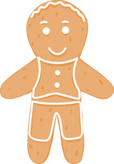 Cute little gingerbread man. Christmas traditional cookie