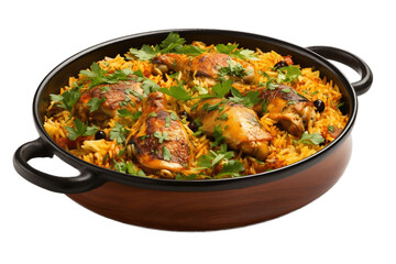 Chicken Biryani on a Transparent Background. AI