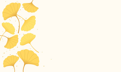 Ginkgo, autumn leaves on pastel background vector.