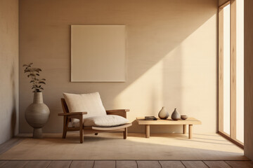 Luxurious minimalist living room space