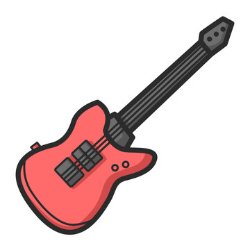 electric guitar isolated on white