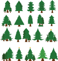 christmas trees vector